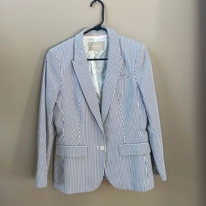Banana Republic size 10 pin striped blazer with custom NASA patch